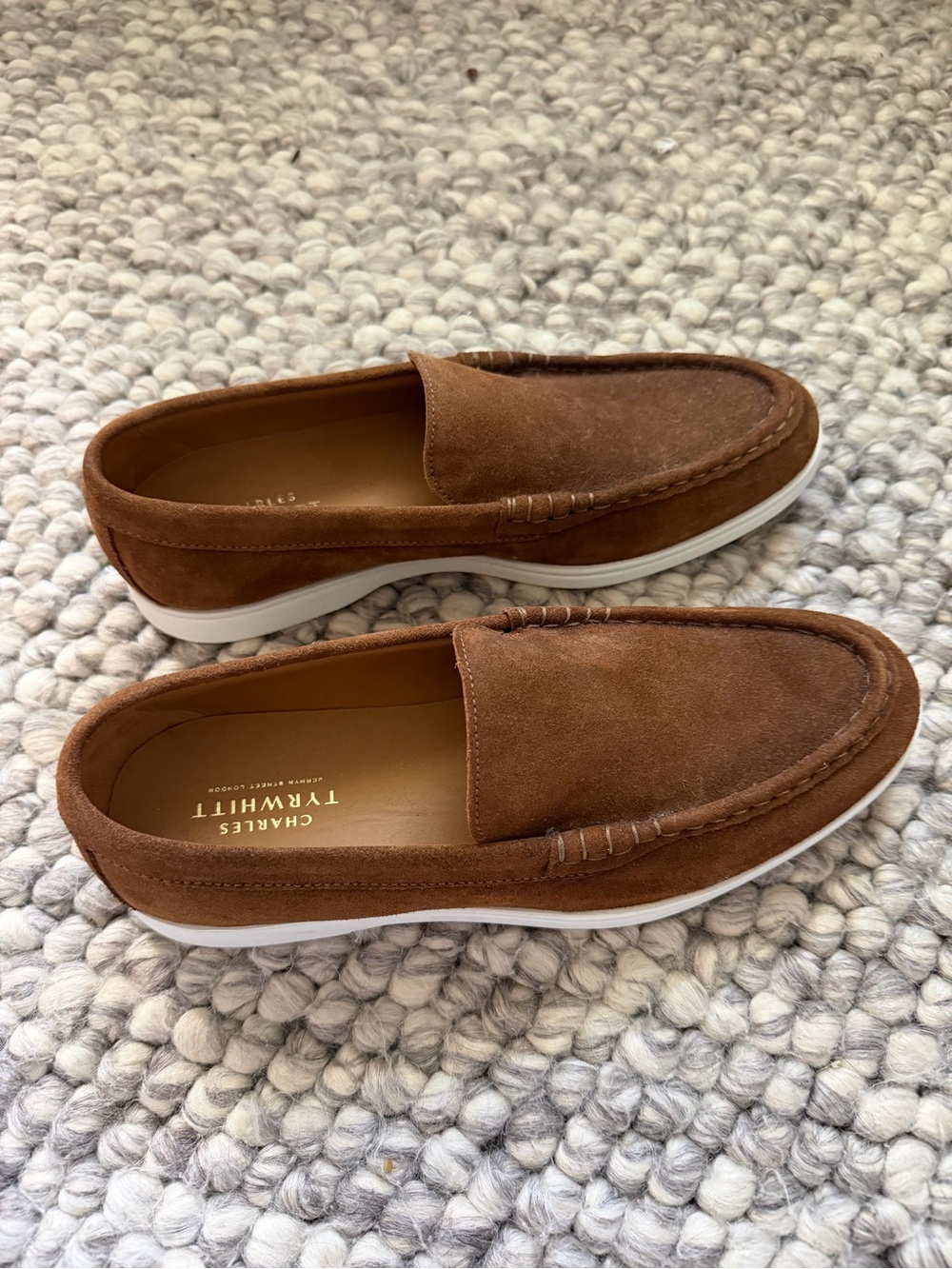 Charles Tyrwhitt Rust Brown Suede Slip-On Loafers